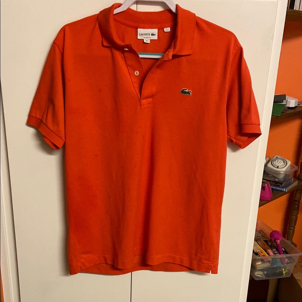 Lacoste Men's Orange Polo Shirt